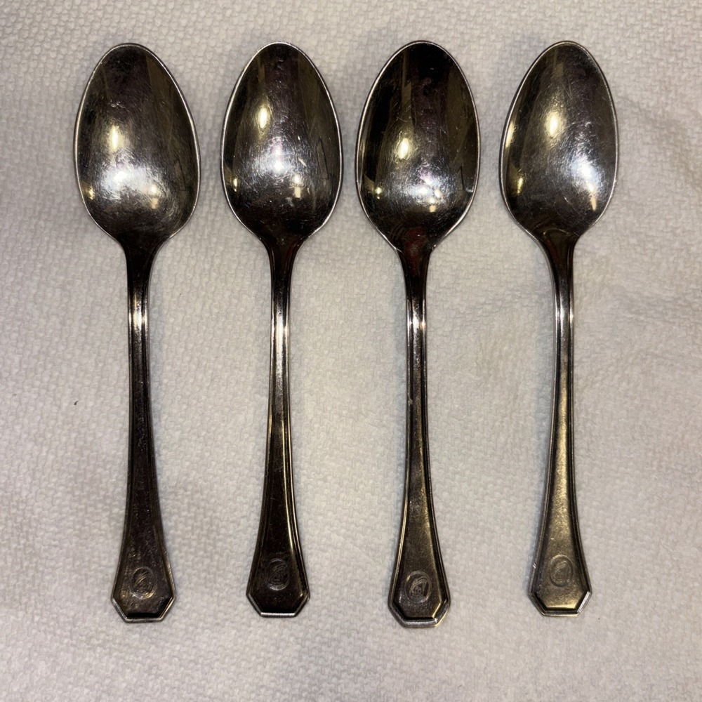WMF Hotel Holland America Engraved Demitasse Spoon Silver Plated 4 Pc Spoon